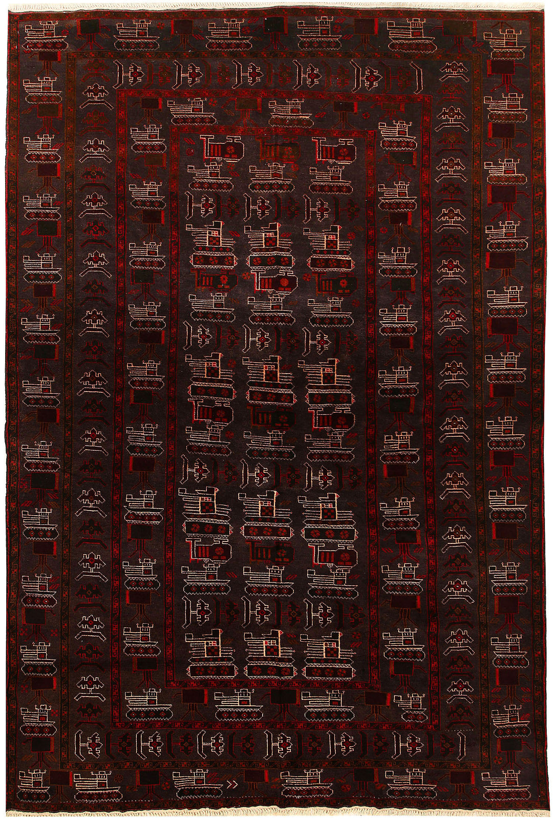 Multi Colored Baluchi 6' 4 x 9' 7 - No. 61800 - ALRUG Rug Store