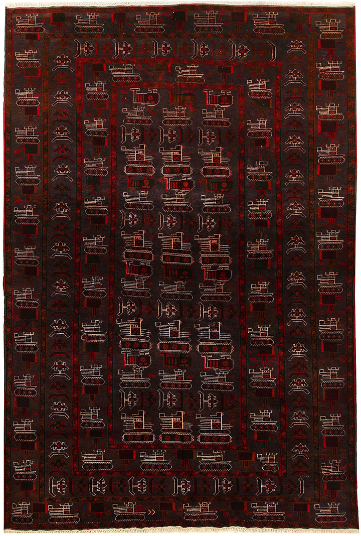 Multi Colored Baluchi 6' 4 x 9' 7 - No. 61800 - ALRUG Rug Store