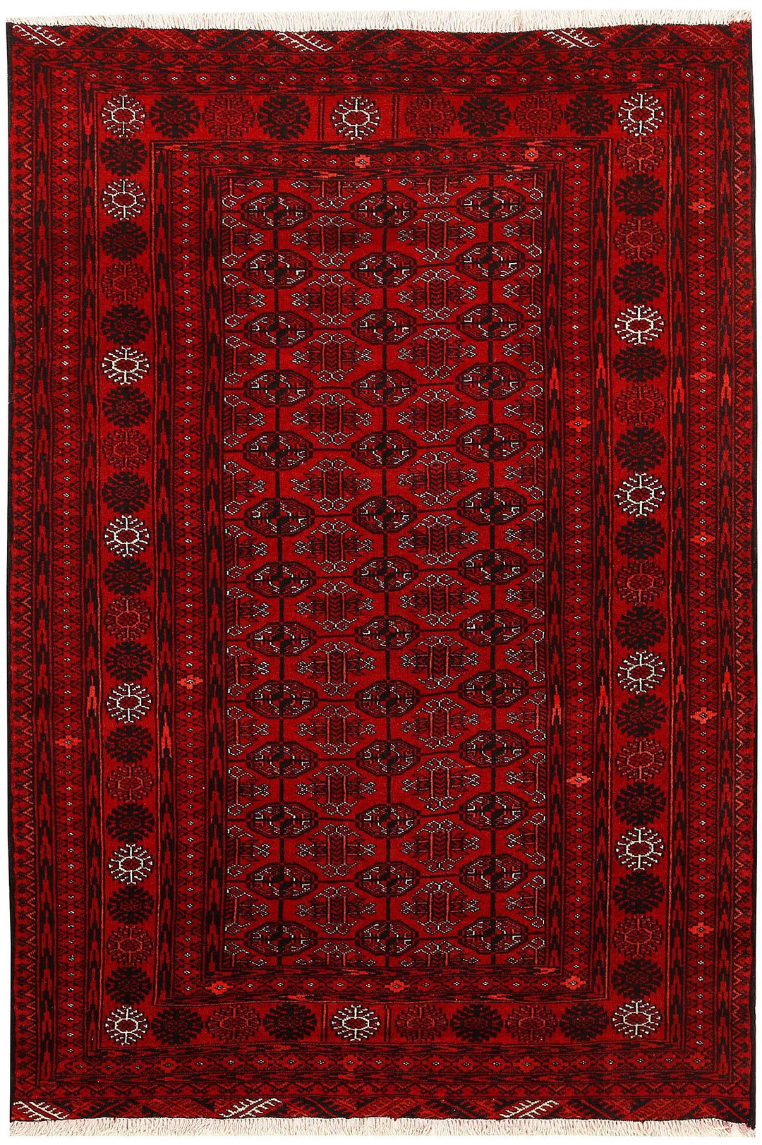 Firebrick Bokhara 3' 11 x 5' 11 - No. 61831 - ALRUG Rug Store