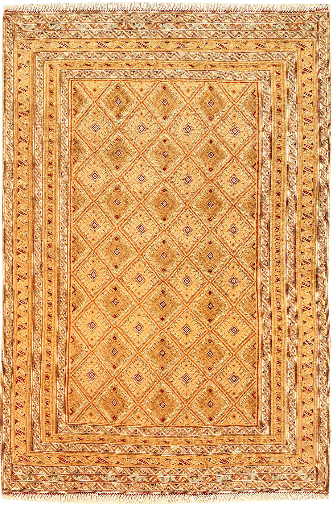 Afghan Mashwani Rug 2' 10 x 4' Hand-Knotted