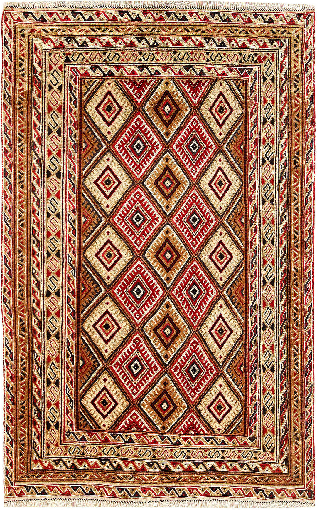 Afghan Mashwani Rug 2' 10" x 4' 6" Hand-Knotted