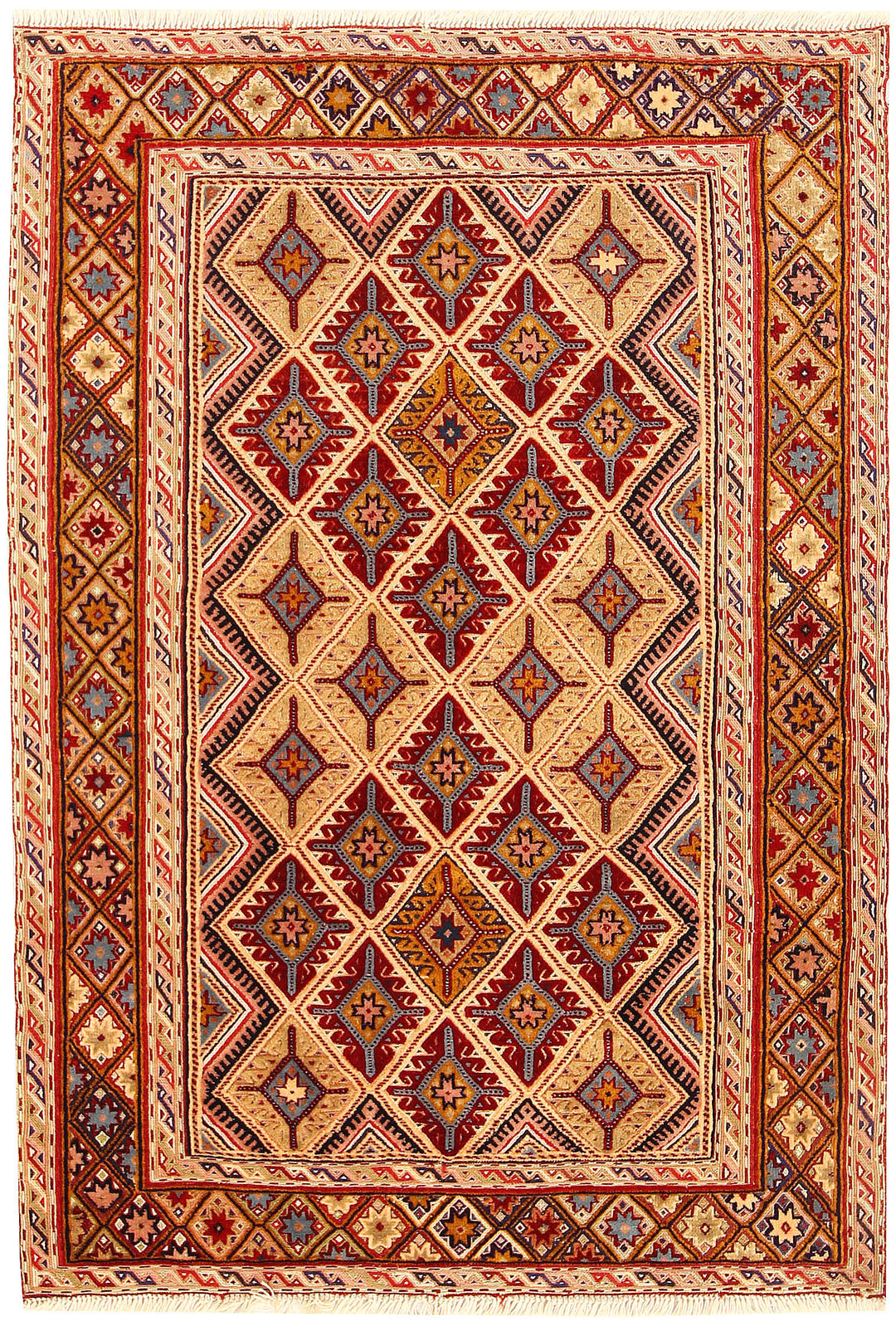 Afghan Mashwani Rug 2' 9 x 4' Hand-Knotted
