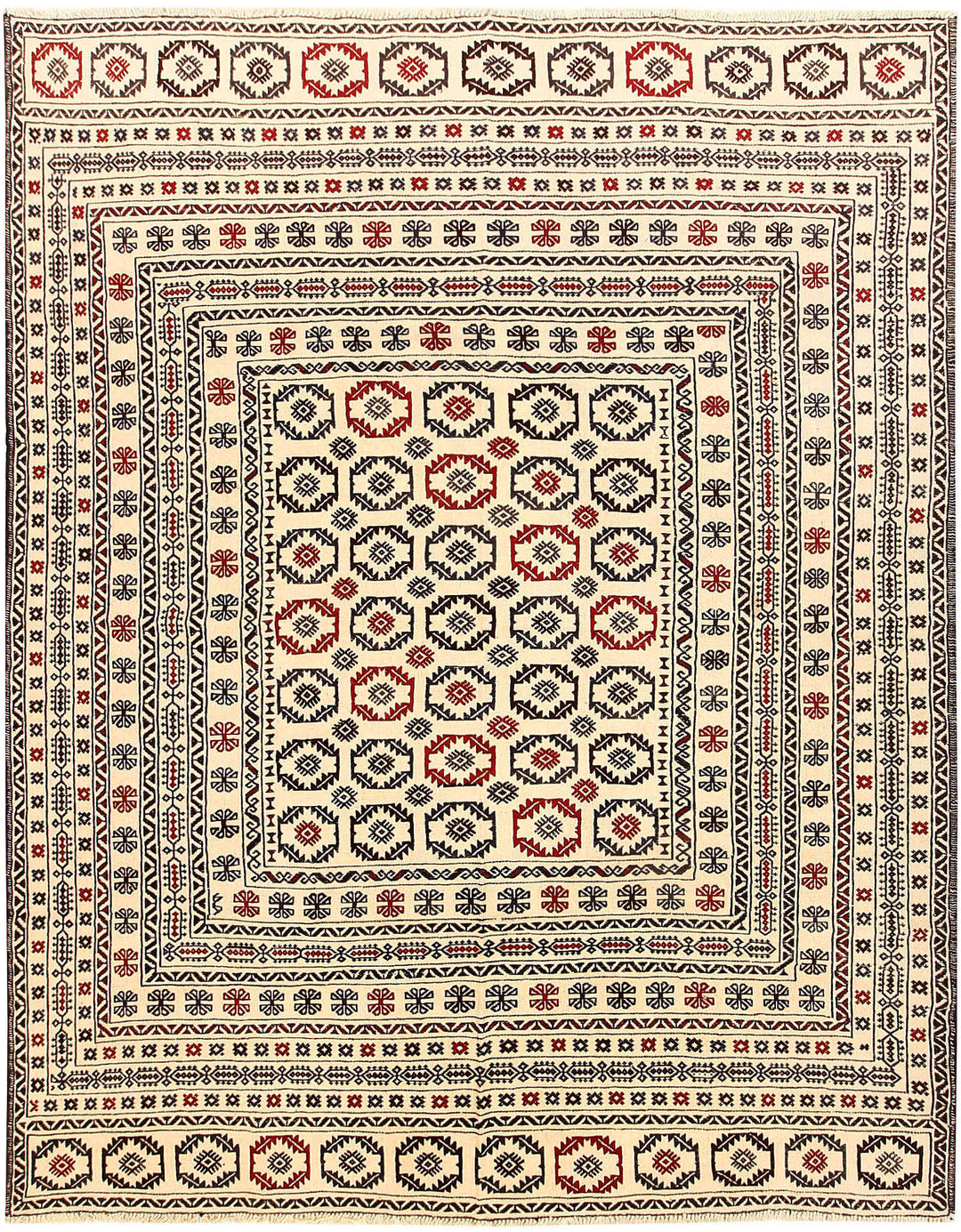 Old Lace Soumak 6' 7 x 8' 5 - No. 61861 - ALRUG Rug Store