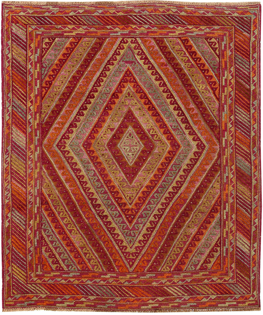 Afghan Mashwani Rug 5' x 5' 11" Hand-Knotted