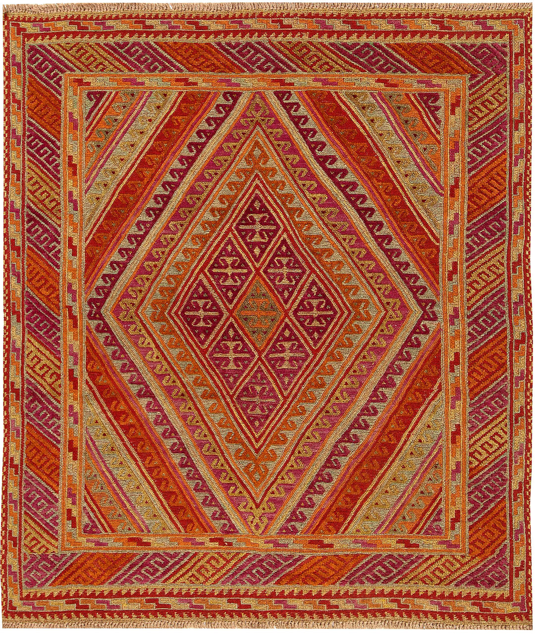 Afghan Mashwani Rug 4' 11 x 5' 10 Hand-Knotted