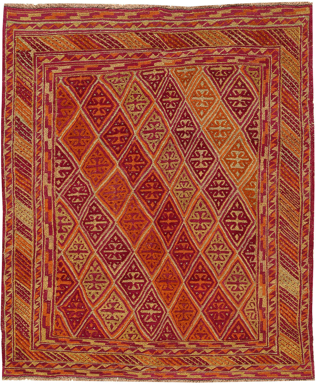 Afghan Mashwani Rug 4' 11 x 5' 10 Hand-Knotted