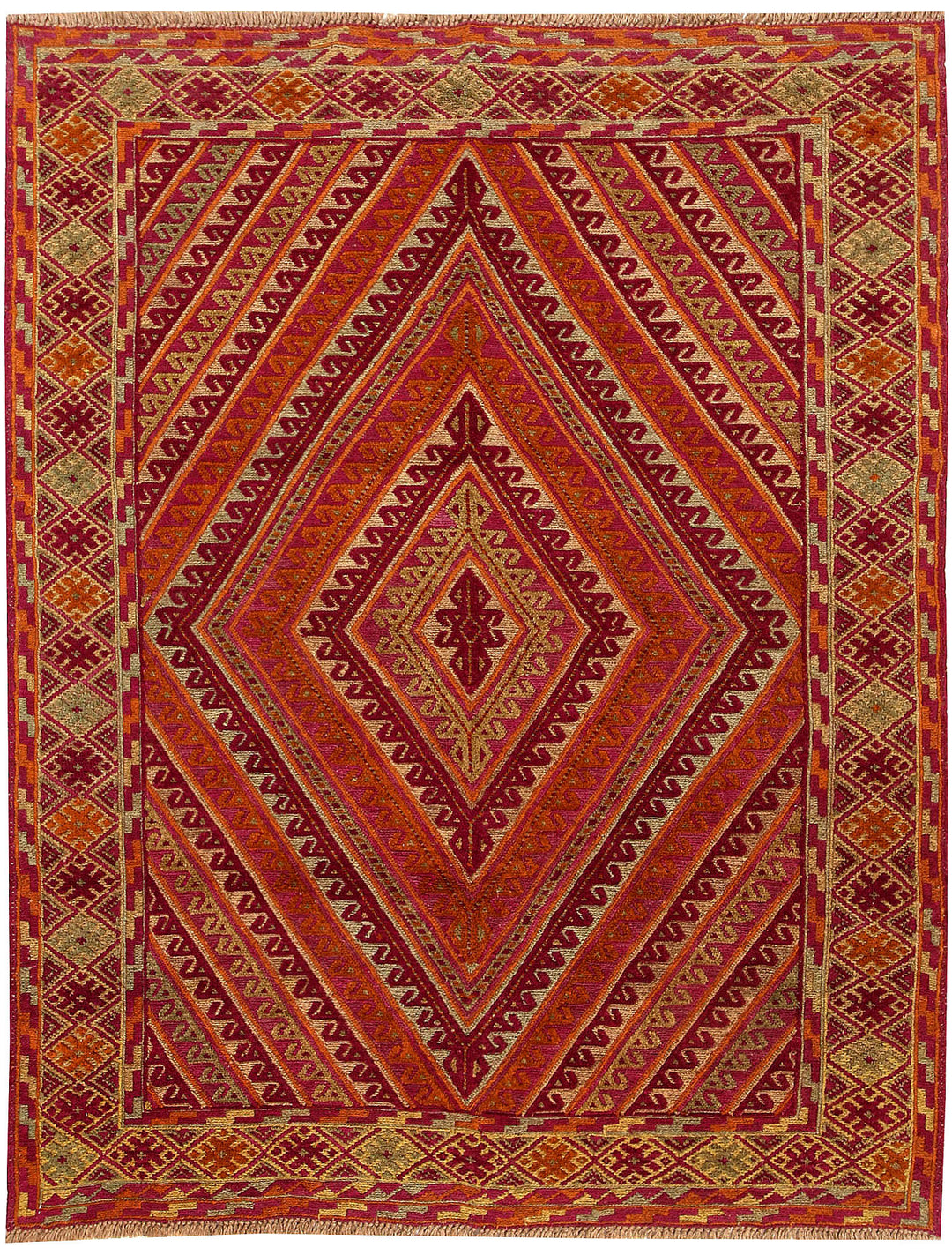 Afghan Mashwani Rug 4' 8 x 5' 11 Hand-Knotted