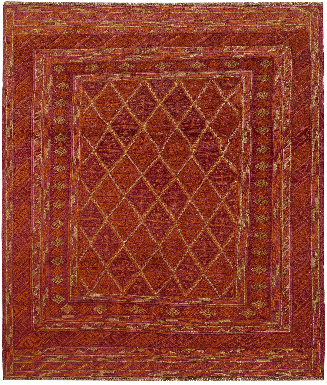 Afghan Mashwani Rug 5' x 6' 2" Hand-Knotted