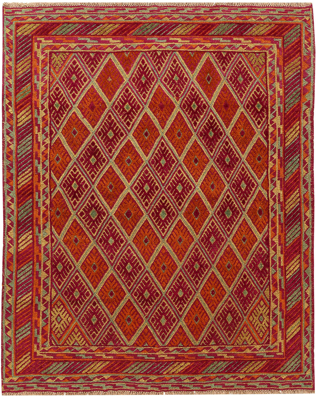 Afghan Mashwani Rug 5' 3" x 6' 3" Hand-Knotted