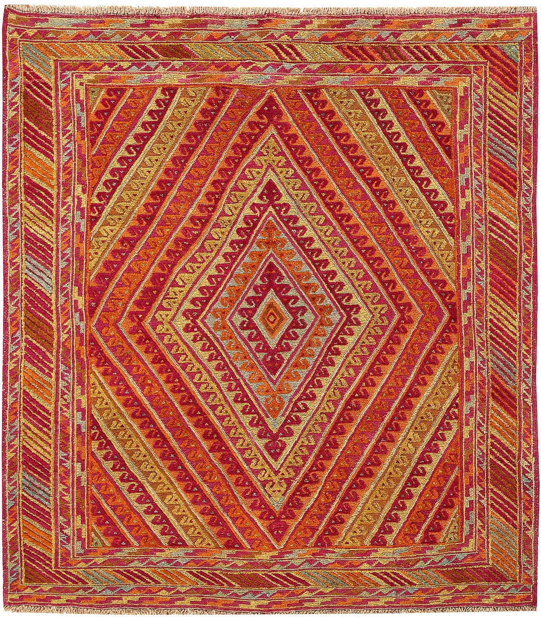 Afghan Mashwani Rug 4' 9 x 6' Hand-Knotted
