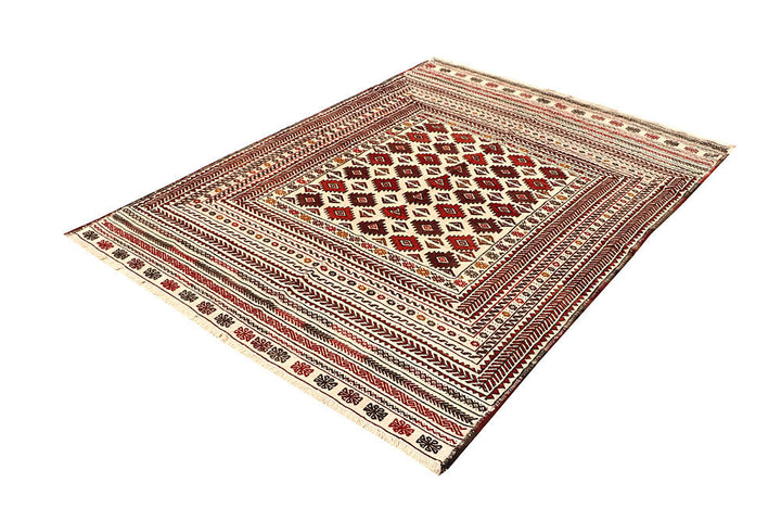Blanched Almond Soumak 4' 7 x 6' 6 - No. 61930 - ALRUG Rug Store