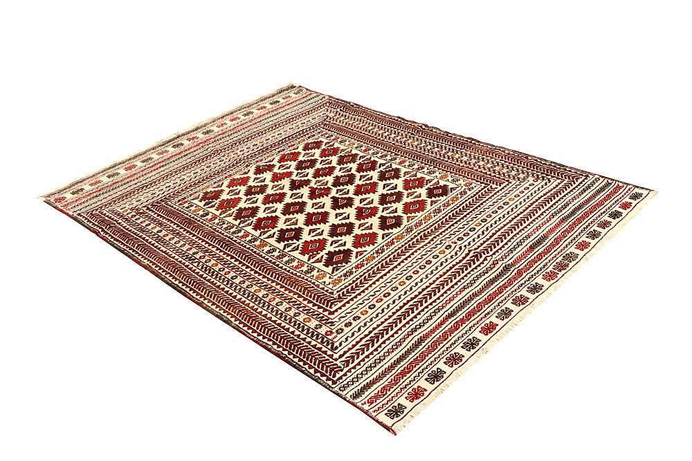 Blanched Almond Soumak 4' 7 x 6' 6 - No. 61930 - ALRUG Rug Store