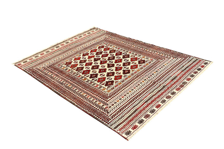 Blanched Almond Soumak 4' 7 x 6' 6 - No. 61930 - ALRUG Rug Store