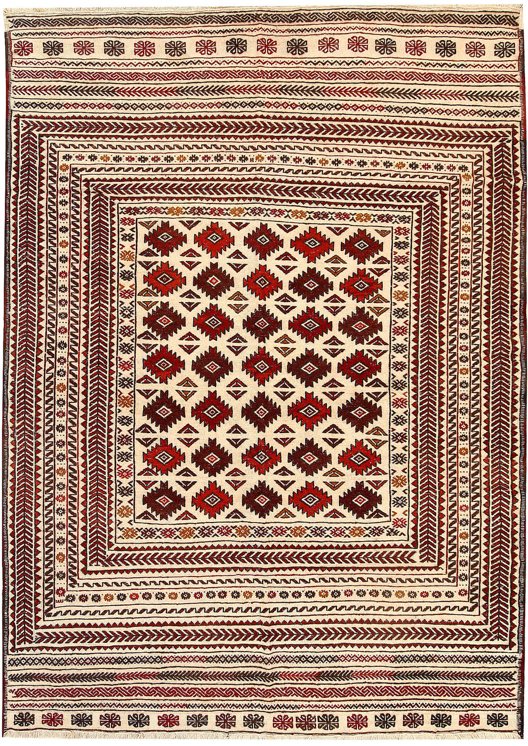 Blanched Almond Soumak 4' 7 x 6' 6 - No. 61930 - ALRUG Rug Store