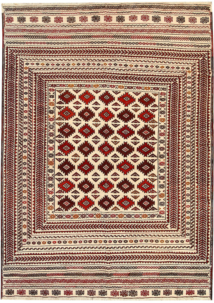 Blanched Almond Soumak 4' 7 x 6' 6 - No. 61930 - ALRUG Rug Store