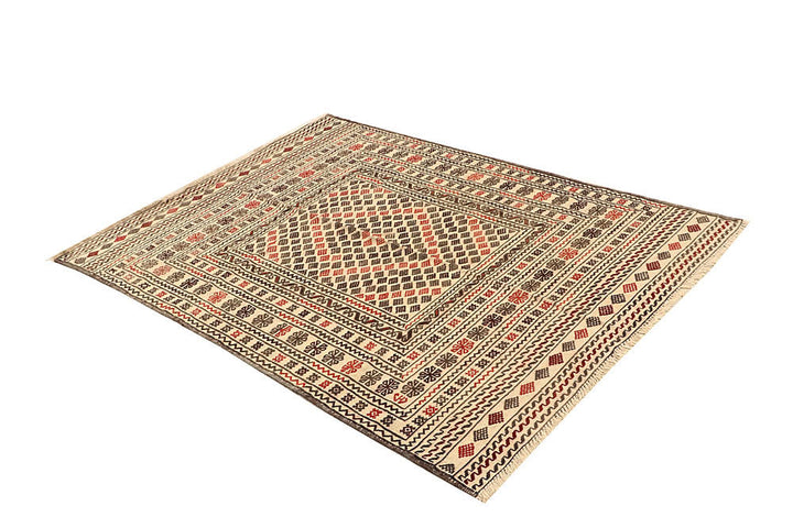 Blanched Almond Soumak 4' 1 x 5' 9 - No. 61933 - ALRUG Rug Store
