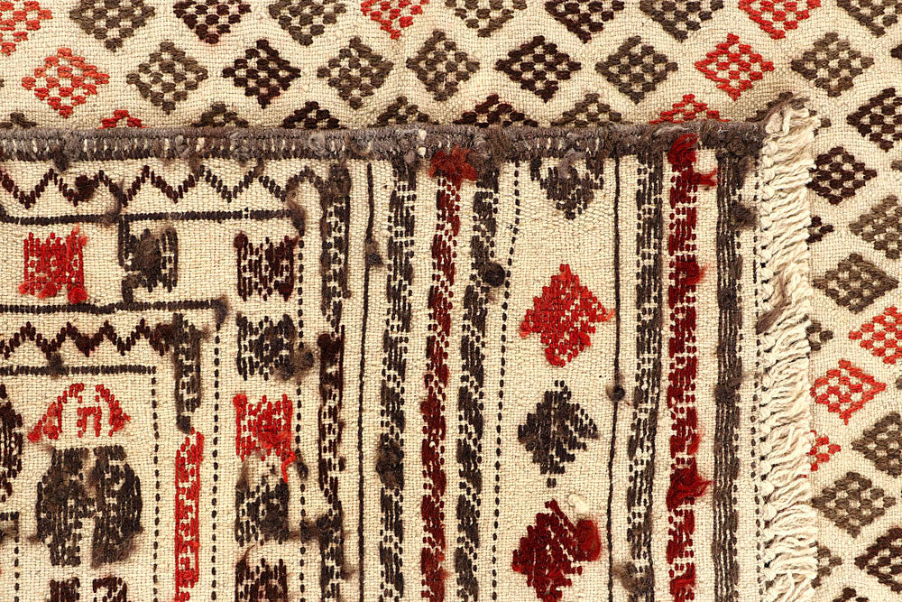 Blanched Almond Soumak 4' 1 x 5' 9 - No. 61933 - ALRUG Rug Store