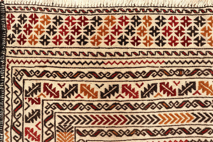 Blanched Almond Soumak 3' 11 x 6' 1 - No. 61934 - ALRUG Rug Store