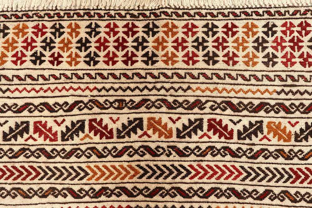 Blanched Almond Soumak 3' 11 x 6' 1 - No. 61934 - ALRUG Rug Store