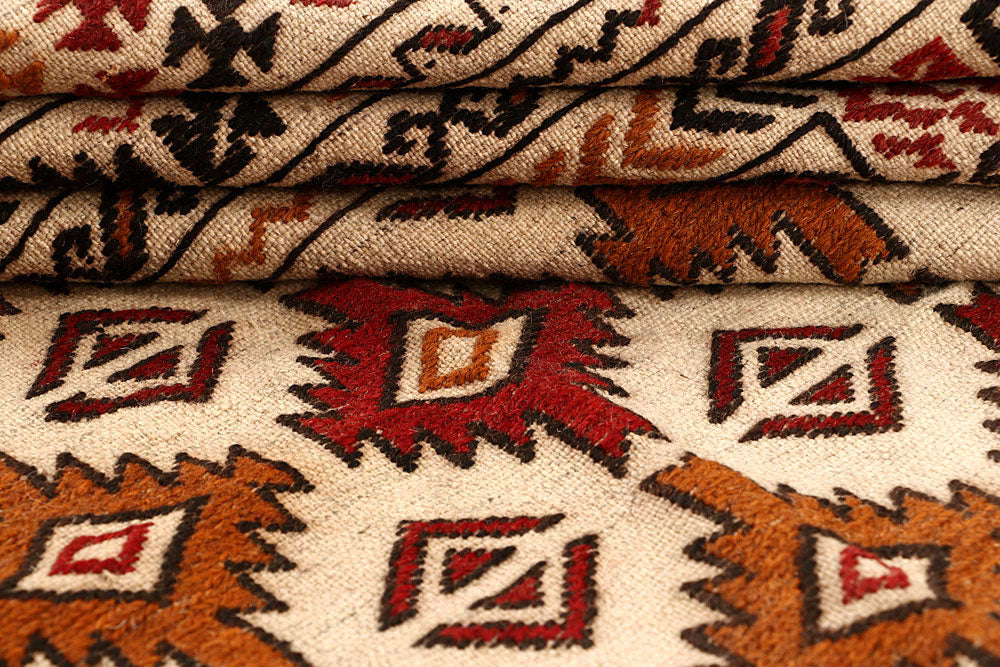 Blanched Almond Soumak 3' 11 x 6' 1 - No. 61934 - ALRUG Rug Store