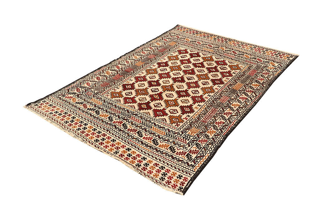 Blanched Almond Soumak 3' 11 x 6' 1 - No. 61934 - ALRUG Rug Store