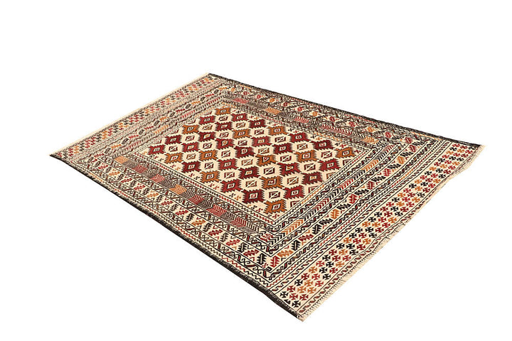 Blanched Almond Soumak 3' 11 x 6' 1 - No. 61934 - ALRUG Rug Store