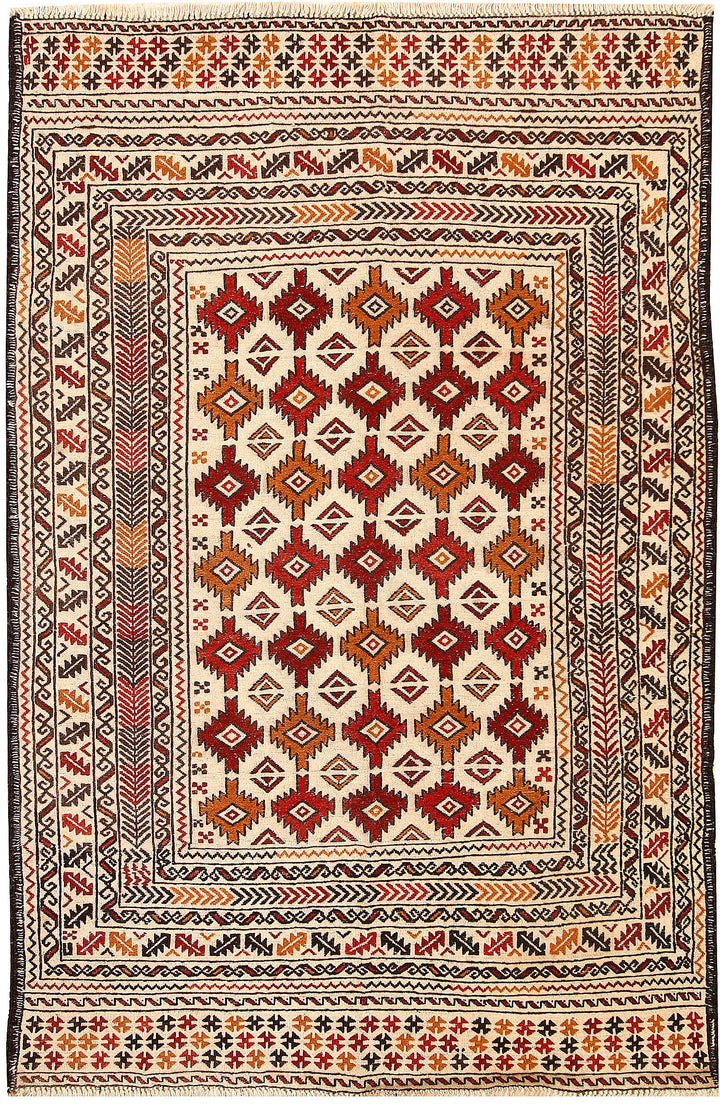 Blanched Almond Soumak 3' 11 x 6' 1 - No. 61934 - ALRUG Rug Store