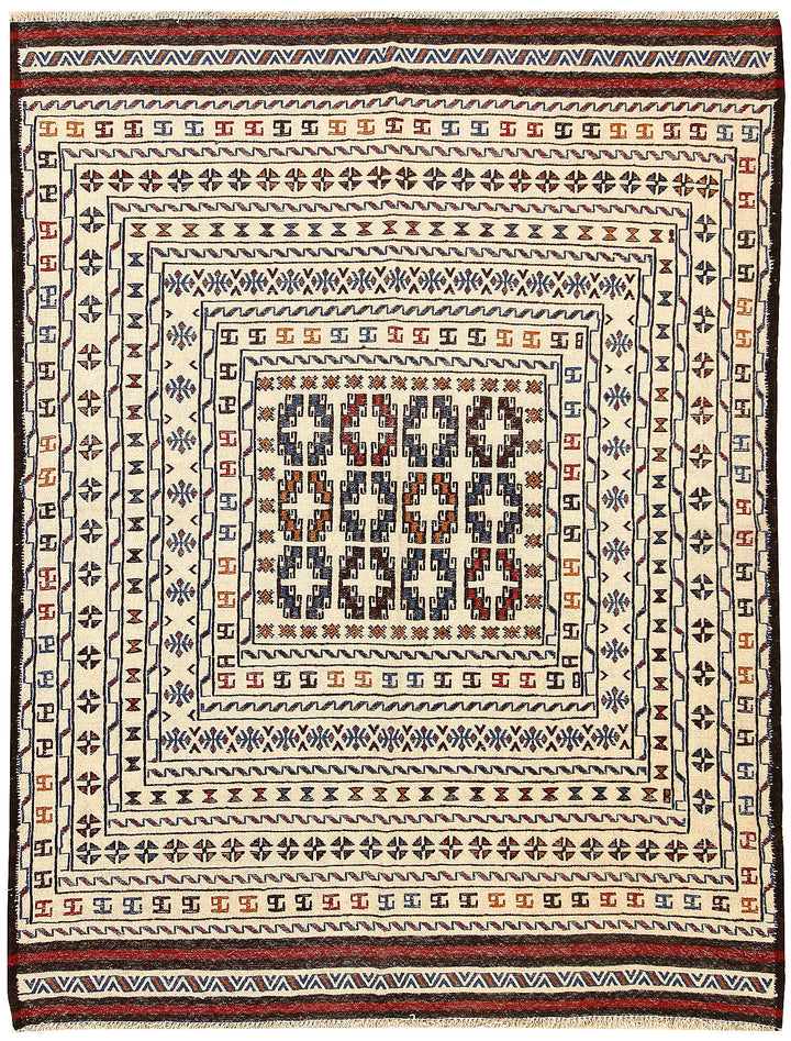 Old Lace Soumak 4' 3 x 5' 6 - No. 61935 - ALRUG Rug Store