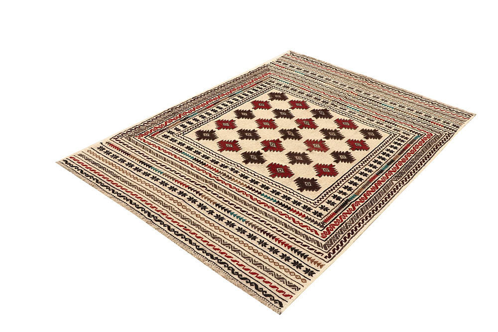 Old Lace Soumak 4' 2 x 5' 9 - No. 61936 - ALRUG Rug Store