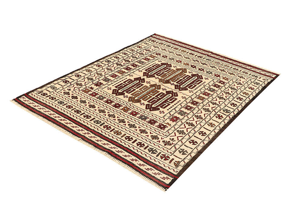 Old Lace Soumak 4' 4 x 5' 4 - No. 61938 - ALRUG Rug Store