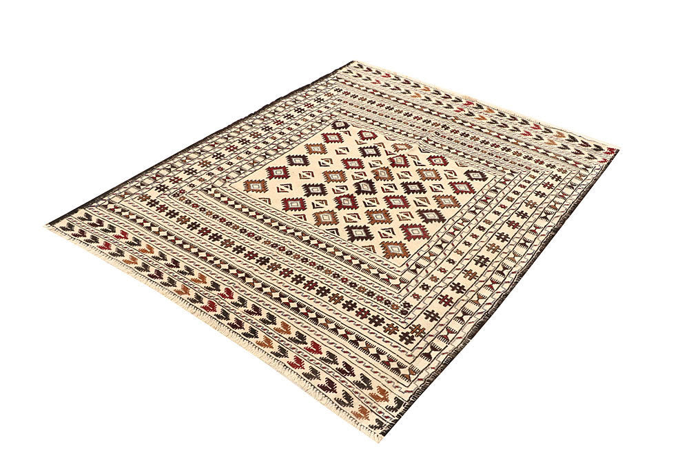 Old Lace Soumak 4' 3 x 5' 9 - No. 61941 - ALRUG Rug Store