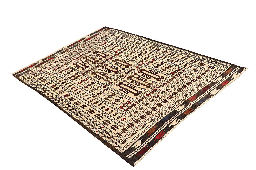 Old Lace Soumak 4' 2 x 5' 11 - No. 61945 - ALRUG Rug Store