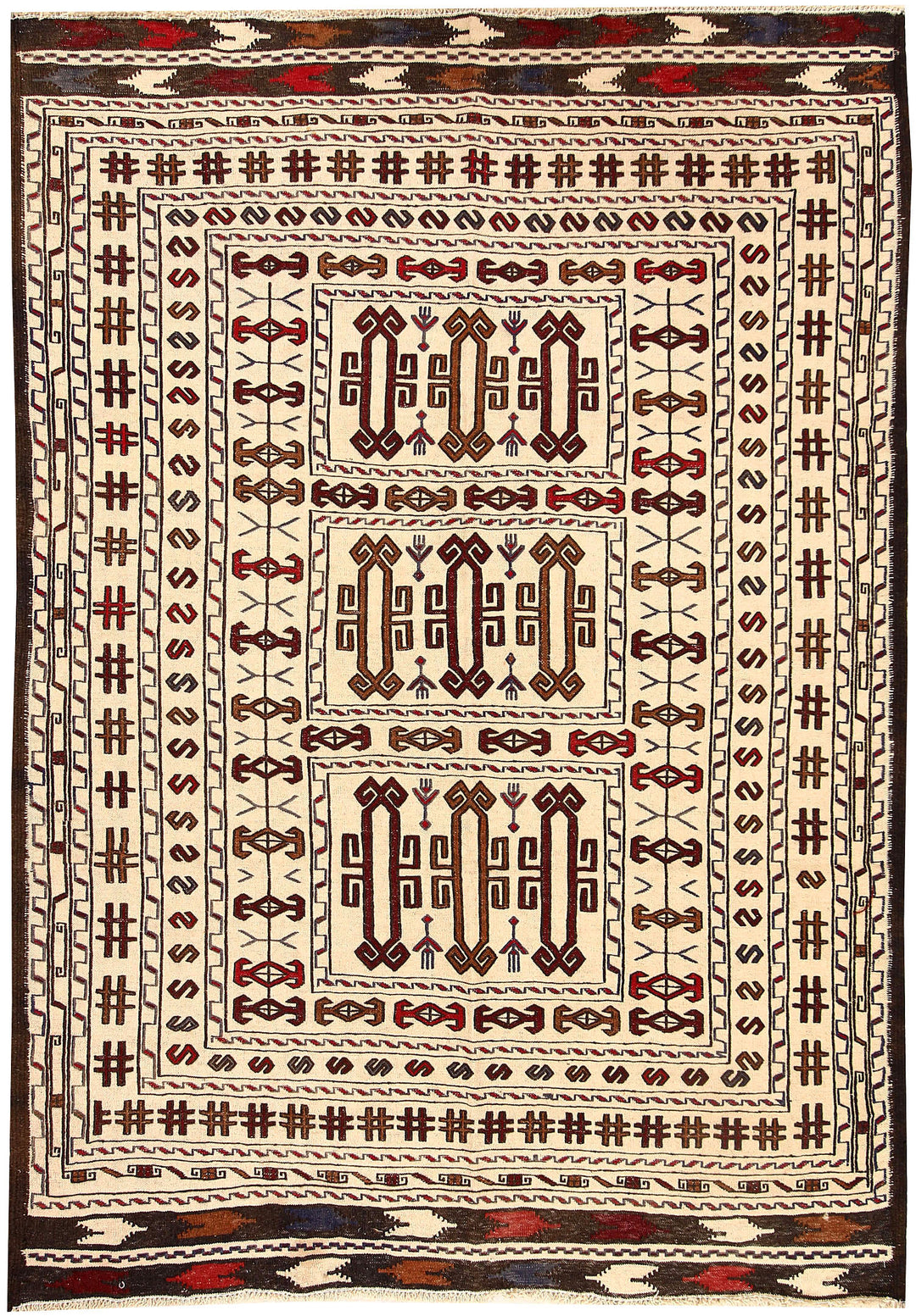 Old Lace Soumak 4' 2 x 5' 11 - No. 61945 - ALRUG Rug Store