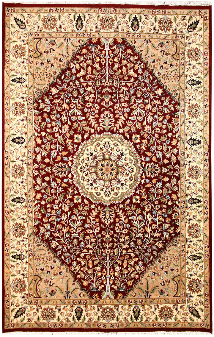 Maroon Tree of Life 4' 7 x 7' 1 - No. 61961 - ALRUG Rug Store