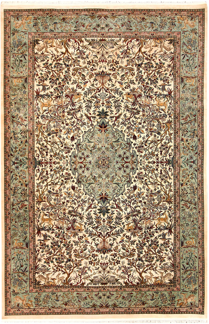Cornsilk Hunting 4' 7 x 6' 11 - No. 61965 - ALRUG Rug Store