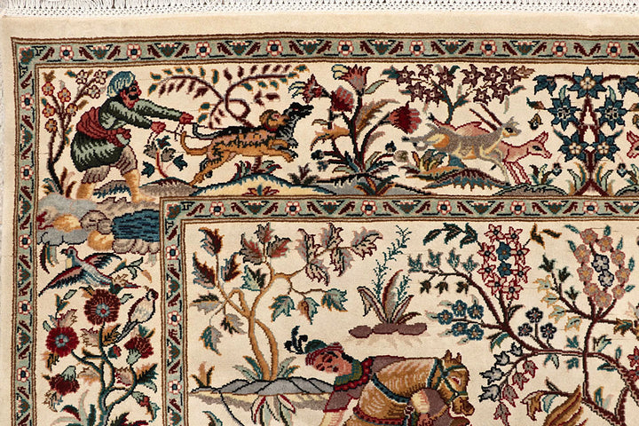 Cornsilk Hunting 4' 6 x 7' 1 - No. 61967 - ALRUG Rug Store