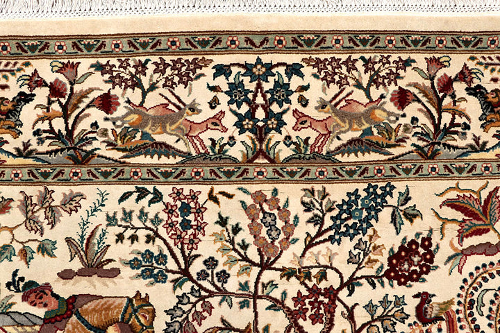 Cornsilk Hunting 4' 6 x 7' 1 - No. 61967 - ALRUG Rug Store