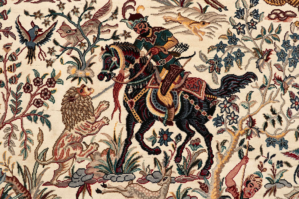 Cornsilk Hunting 4' 6 x 7' 1 - No. 61967 - ALRUG Rug Store