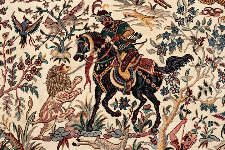 Cornsilk Hunting 4' 6 x 7' 1 - No. 61967 - ALRUG Rug Store