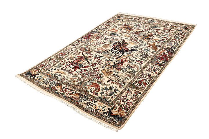 Cornsilk Hunting 4' 6 x 7' 1 - No. 61967 - ALRUG Rug Store