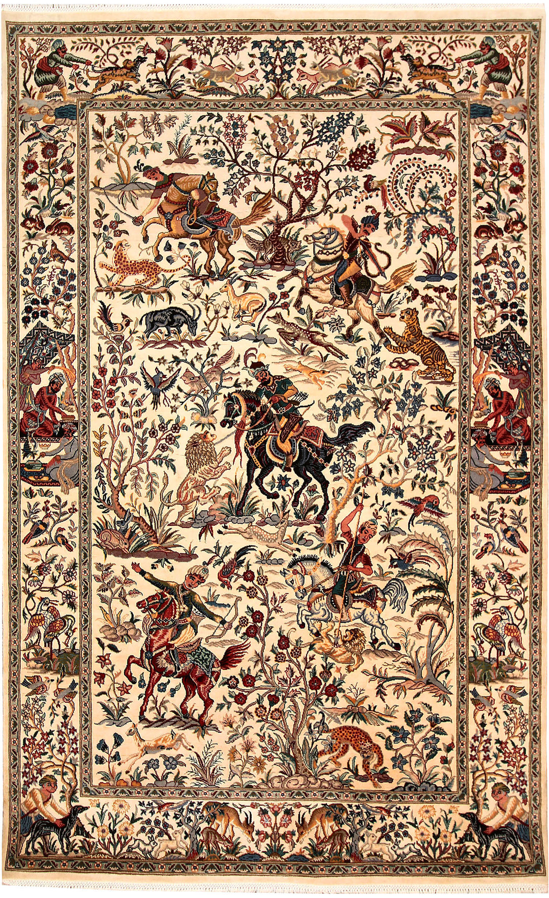 Cornsilk Hunting 4' 6 x 7' 1 - No. 61967 - ALRUG Rug Store