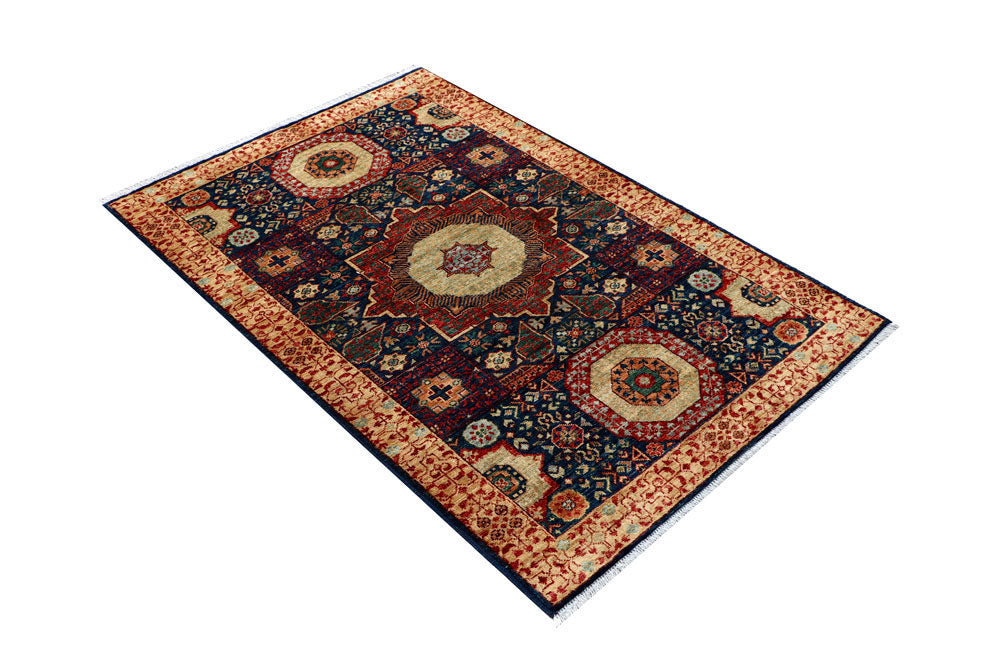 Navy Mamluk 3' 3 x 4' 11 - No. 62060 - ALRUG Rug Store