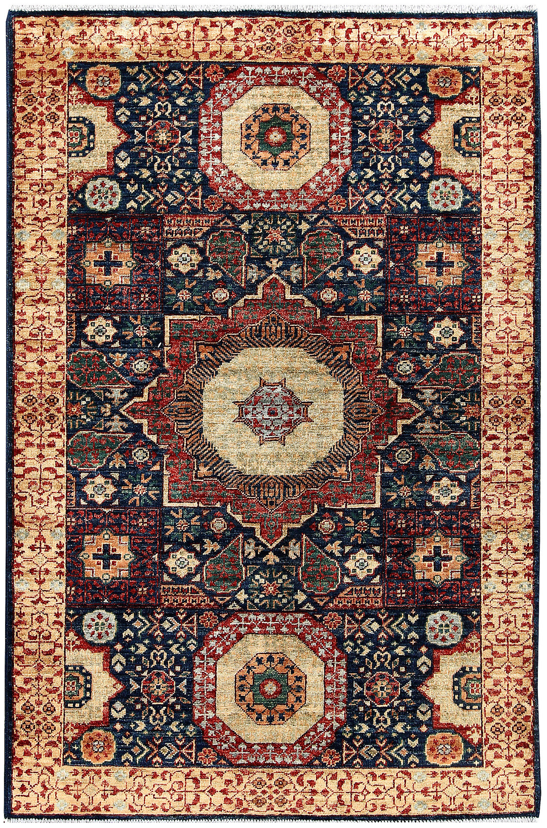 Navy Mamluk 3' 3 x 4' 11 - No. 62060 - ALRUG Rug Store