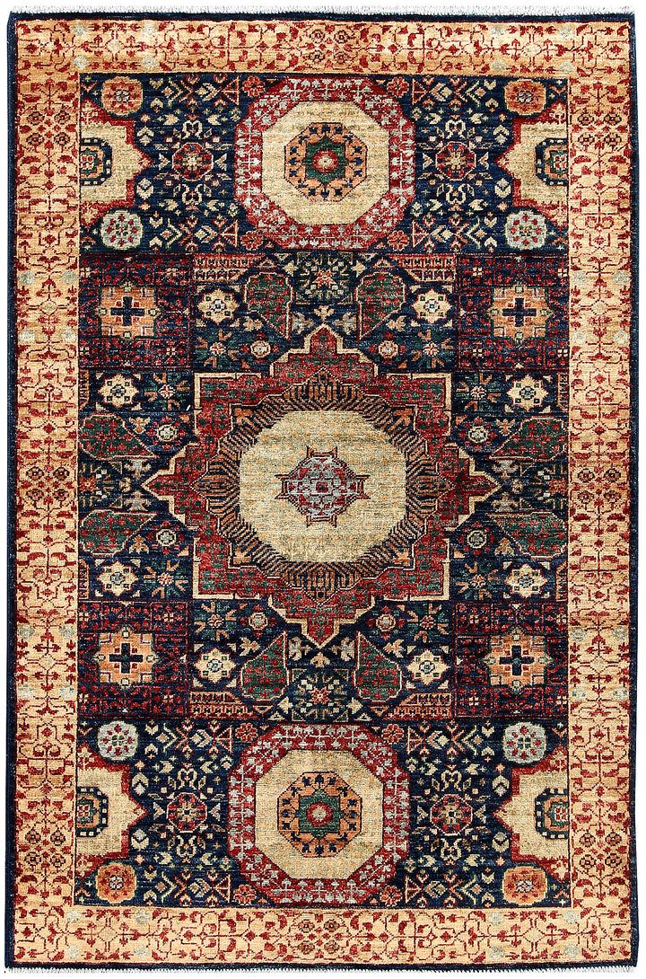 Navy Mamluk 3' 3 x 4' 11 - No. 62060 - ALRUG Rug Store