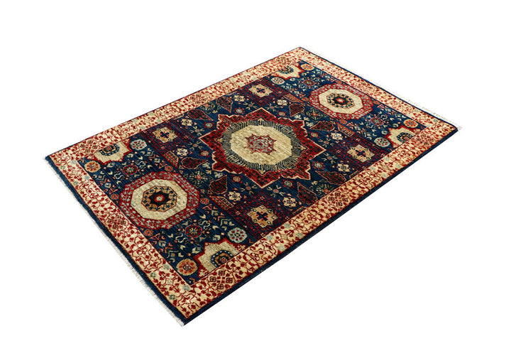 Navy Mamluk 3' 3 x 4' 10 - No. 62069 - ALRUG Rug Store