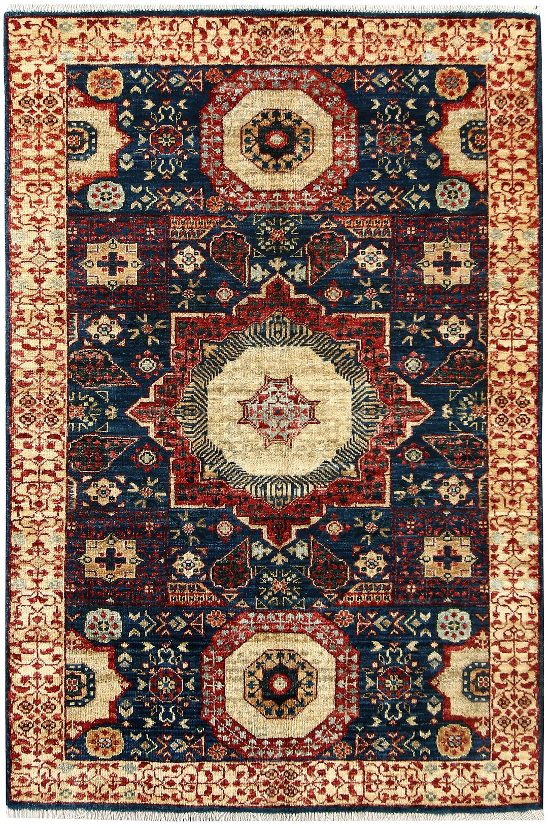 Navy Mamluk 3' 3 x 4' 10 - No. 62069 - ALRUG Rug Store