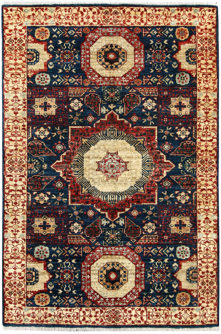 Navy Mamluk 3' 3 x 4' 10 - No. 62069 - ALRUG Rug Store