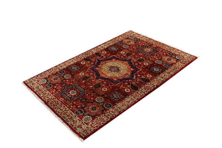 Firebrick Mamluk 3' 4 x 5' 1 - No. 62077 - ALRUG Rug Store