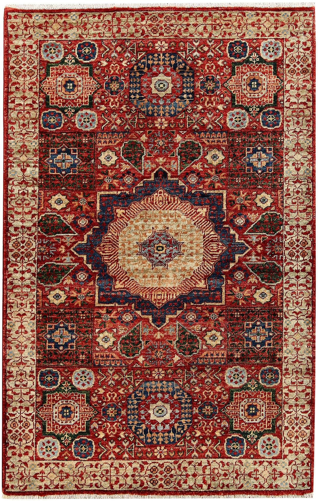 Firebrick Mamluk 3' 4 x 5' 1 - No. 62077 - ALRUG Rug Store