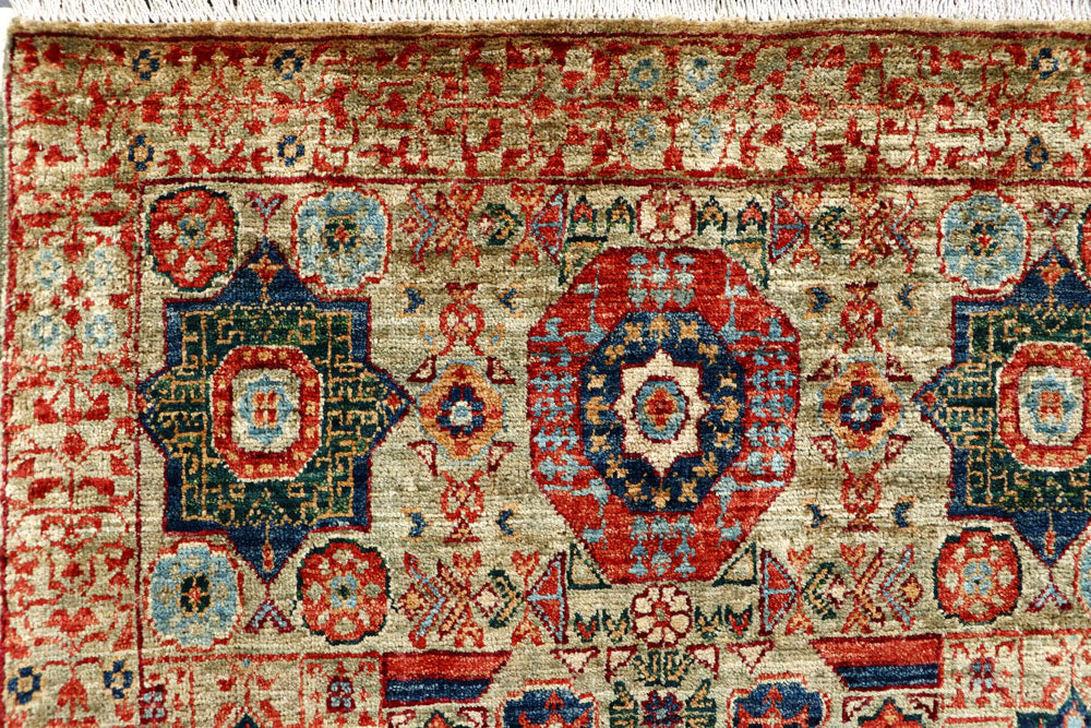 Dark Sea Green Mamluk 2' 9 x 5' - No. 62078 - ALRUG Rug Store